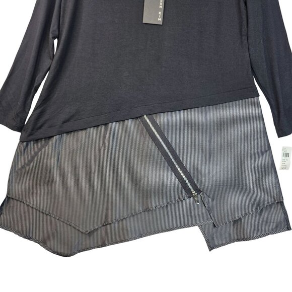 Sun Kim Oversized XS Black Asymmetric Tunic Whimsigoth Luxury Designer USA New - Picture 2 of 10